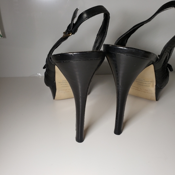 Guess Black Leather Platform Heels Pumps Stiletto Whimsigoth Y2K size 7.5 - Picture 6 of 9